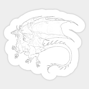 Dragon Line Art Design Sticker
